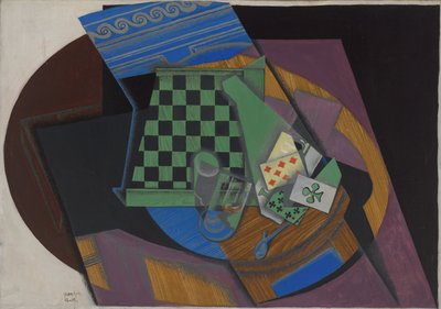 Checkerboard and Playing Cards by Juan Gris