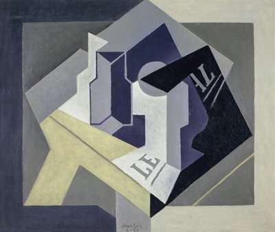 Fruit Bowl and Newspaper by Juan Gris