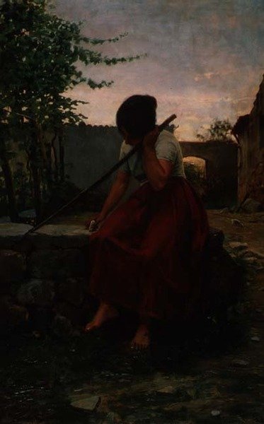 Pensive by Juan Llimona y Bruguera
