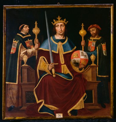 Saint Ferdinand Enthroned with Two Courtiers by Juan de Juanes