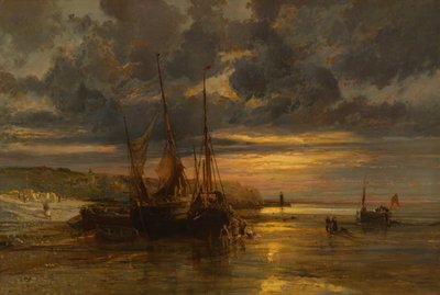 Beached Fishing Boats by Jules Achille Noel