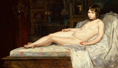 Young Nude Reclining by Jules Joseph Lefebvre