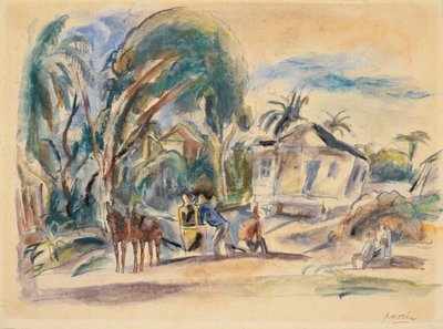 Landscape, House and Tree by Jules Pascin