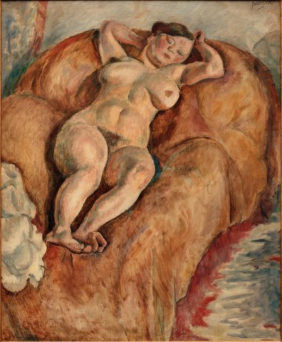 Reclining Female Nude by Jules Pascin