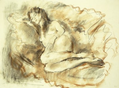 Lying Nude by Jules Pascin