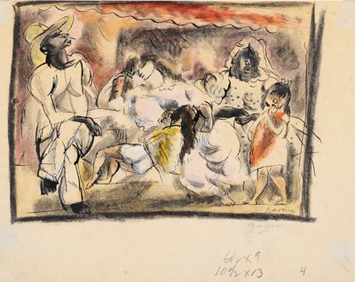 Man, Two Women, Two Children by Jules Pascin