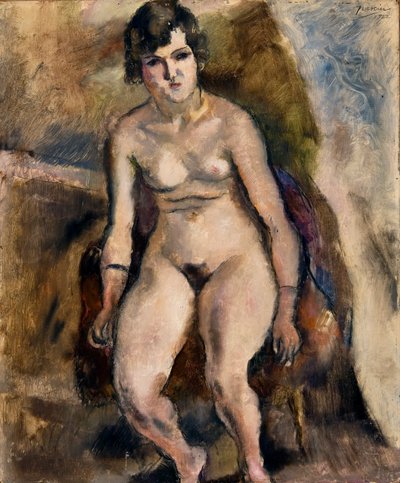Nude Seated on a Chair by Jules Pascin