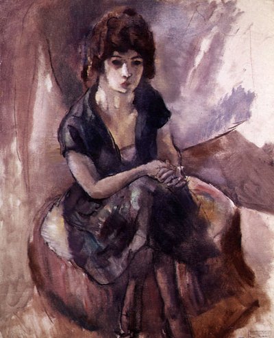 Seated Young Woman by Jules Pascin