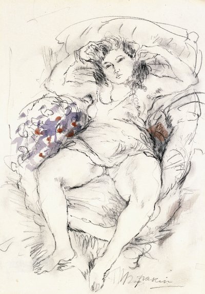 Woman in a Chair by Jules Pascin