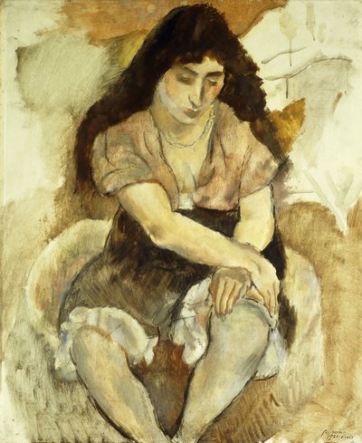 Young Woman Sitting by Jules Pascin