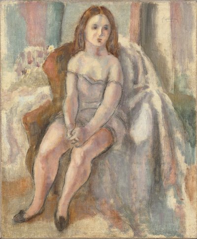 Young Woman in White Chemise by Jules Pascin