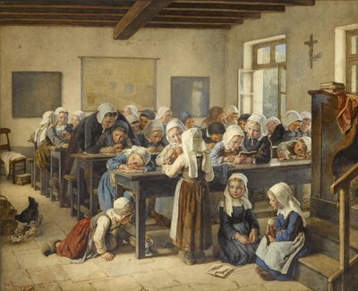 A Breton Girls School by Jules Trayer