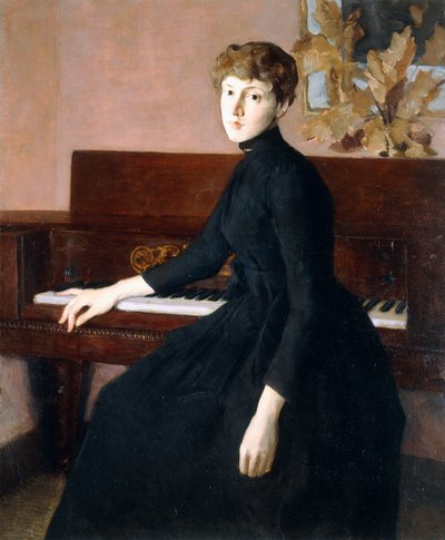 At the Piano by Julian Alden Weir