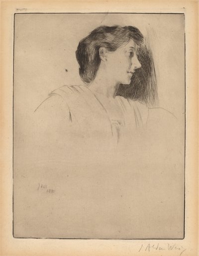 Profile Head of a Woman, 1890 by Julian Alden Weir