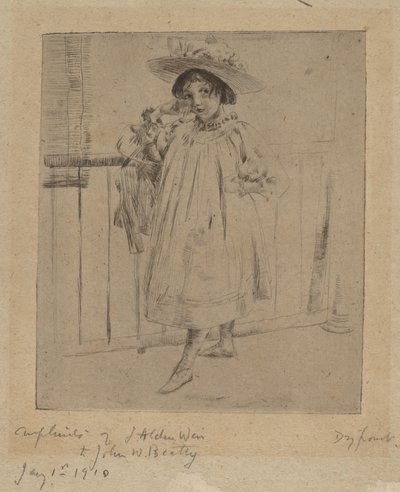Young Girl with Large Hat, 1893 by Julian Alden Weir