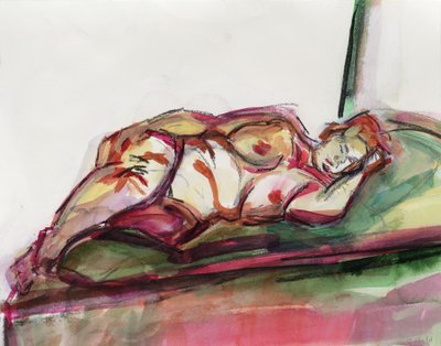 Fat Sleeping Nude, 2015 by Julie Held