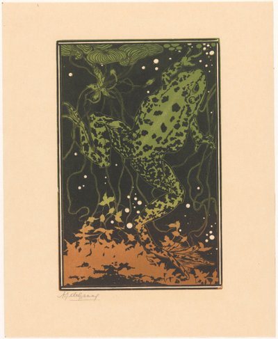 Swimming Frog by Julie de Graag (signed by artist)