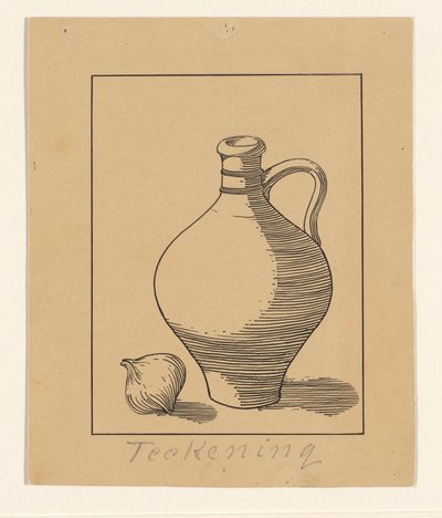 Still Life with Jug and Garlic by Julie de Graag