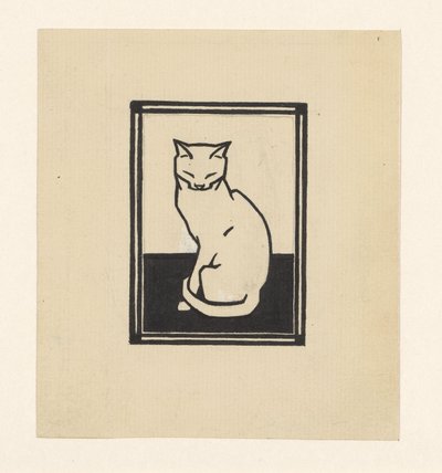 Seated Cat with Closed Eyes by Julie de Graag