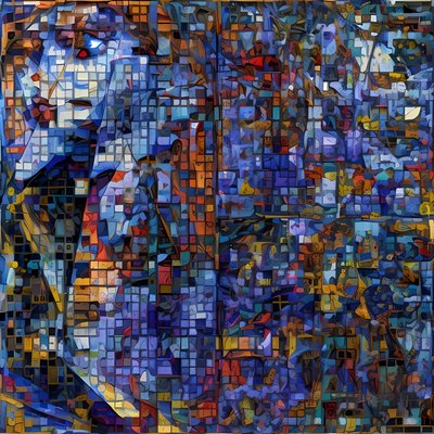 Mosaic in Blue by Julien Decapo