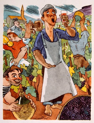 French Vineyard. 1944. Illustration by Julien Pavil by Julien Pavil