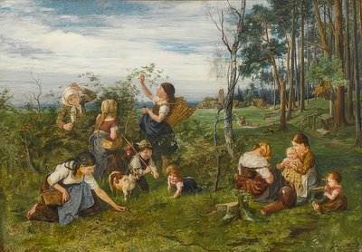 In the Raspberries. 1876 by Julius Adam