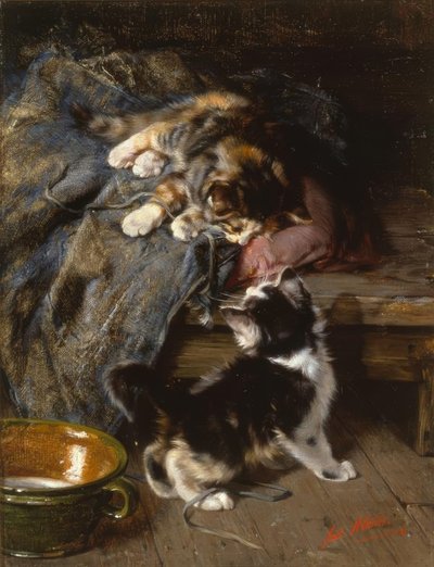 Kittens Playing by Julius Adam