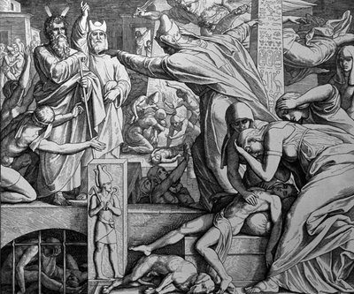 Moses and Pharaoh by Julius Schnorr von Carolsfeld