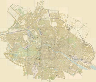 Overview Map of Berlin in 44 Sheets by Julius Straube