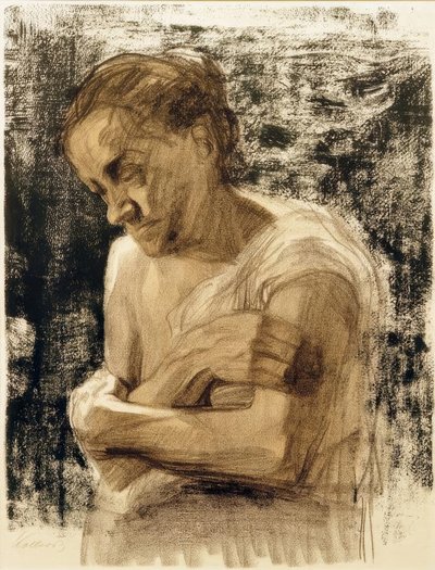 Half-Figure of a Woman with Folded Arms by Käthe Kollwitz
