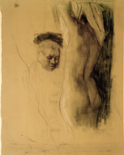 K. Kollwitz, Kneeling Man before Female Nude by Käthe Kollwitz