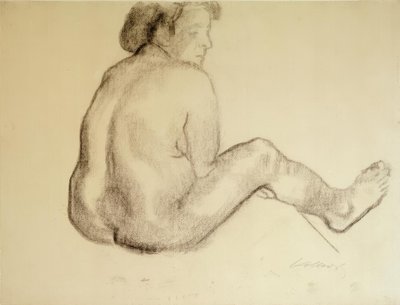 Seated Female Nude from the Back Facing Right by Käthe Kollwitz
