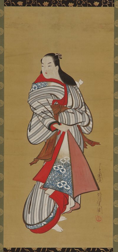Yujo standing, Edo period, 1615-1868 by Kaigetsudô Ando