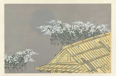 White Blossoming Branches at a House by Kamisaka Sekka