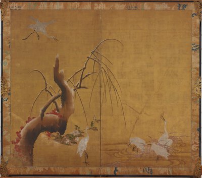 Herons and Old Willow by Kano Sadanobu