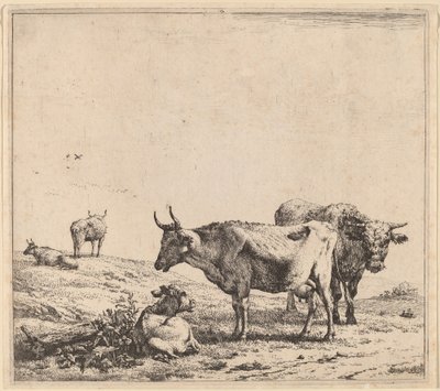 Cow, Bull and Calf by Karel Dujardin