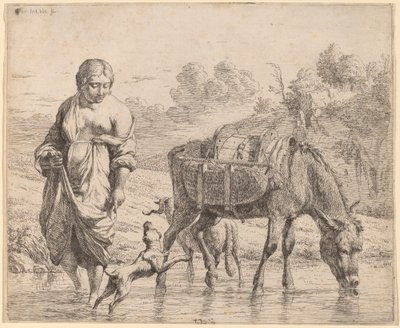 Woman Crossing a Stream by Karel Dujardin