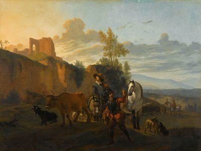 Italian Landscape with Soldiers by Karel du Jardin (copy after)