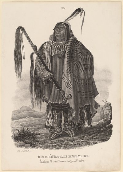 A Monitari Indian by Karl Bodmer