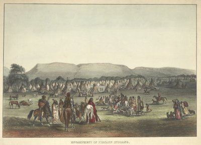Encampment of Piegan Indians, pub. 1842 by Karl Bodmer