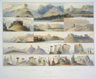 Remarkable Hills on the Upper Missouri by Karl Bodmer