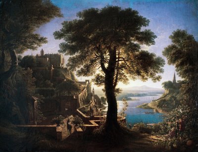 Castle by River by Karl Friedrich Schinkel