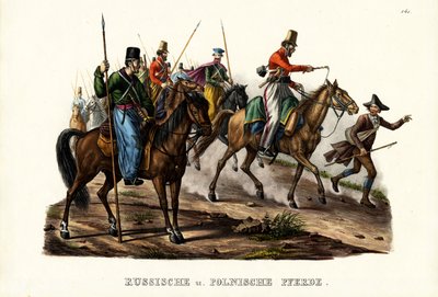 Russian And Polish Horses by Karl Joseph Brodtmann