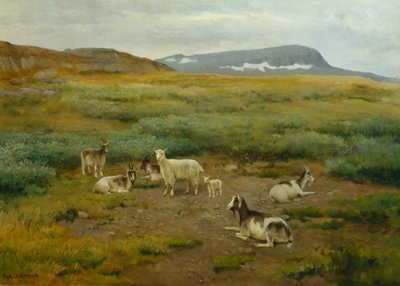 Goats at grass by Karl K. Uchermann
