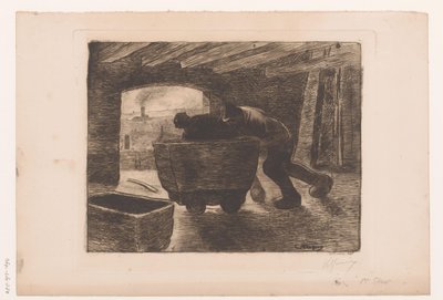 Two Miners Pushing a Cart by Karl Meunier