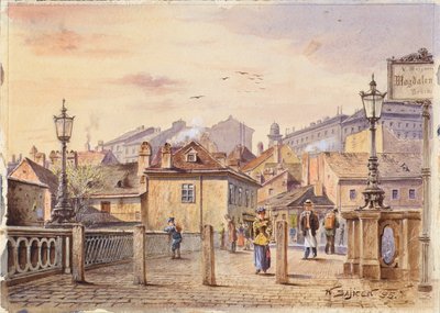 The Magdalene Bridge over the Wien River by Karl Wenzel Zajicek