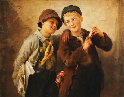 Two Boys with Harmonica by Karl Witkowski
