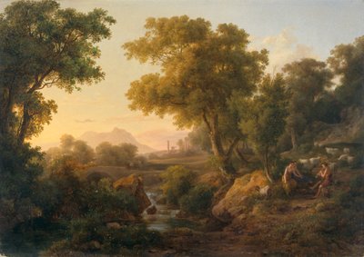 Italian Classical Landscape by Karoly Marko the Elder