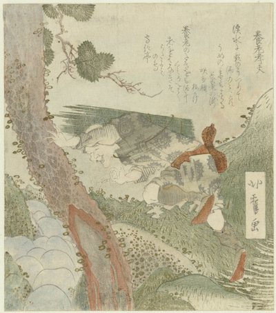 The Yōrō Waterfall by Karyôsai Hokuga
