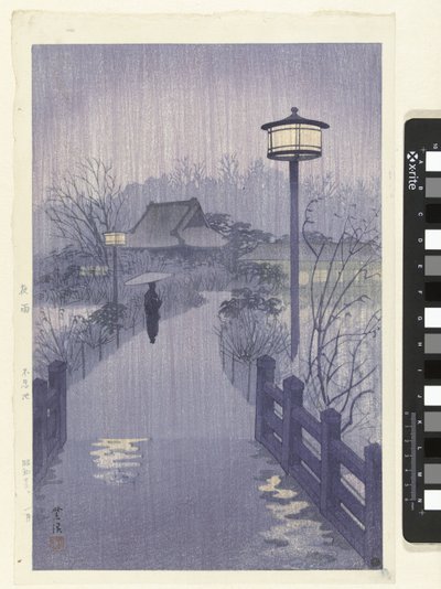 Evening Rain at Shinobazu Pond by Kasamatsu Shirô